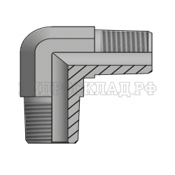 Адаптер 90° BSPT(ш) 1/4" - BSPT(ш) 1/4" (Vitillo SPA)