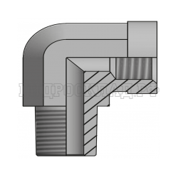 Адаптер 90° BSPT(ш) 1" - BSPP(F) 1" (Vitillo SPA)