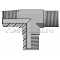 Адаптер тройник BSP(ш) 3/8" - BSPT(ш) 3/8"  - BSP(ш) 3/8" (Vitillo SPA)