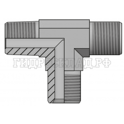 Адаптер тройник BSP(ш) 3/8" - NPT(ш) 3/8"  - BSP(ш) 3/8" (Vitillo SPA)