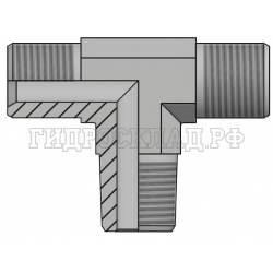 Адаптер тройник BSP(ш) 3/8" - BSP(ш) 3/8"  - BSPT(ш) 3/8" (Vitillo SPA)