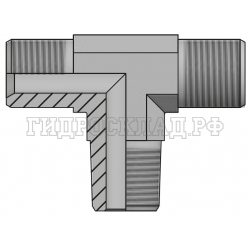 Адаптер тройник BSP(ш) 1" - BSP(ш) 1"  - NPT(ш) 1" (Vitillo SPA)