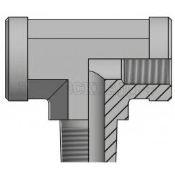 Адаптер тройник NPT(F) 3/8" - NPT(F) 3/8"  - NPT(ш) 3/8" (Vitillo SPA)