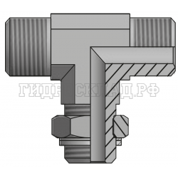 Адаптер тройник BSP(ш) 3/8" - BSP(ш) 3/8" - BSPP(ш) 1/2" o.r.+ контргайка (Vitillo SPA)