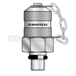 Точка контроля давления UNF 5/8"- UNF(ш) 7/16"-20 - мет.колп.с цеп. O-Ring type Е (Minipress)