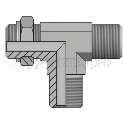 Адаптер тройник BSP(ш) 3/8" - BSPP(ш) 3/8" o.r.+ контргайка - BSP(ш) 3/8" (Vitillo SPA)