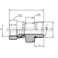 Адаптер  JIC(г) 9/16" - DKM(ш) 14X1.5 (Vitillo SPA)