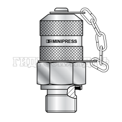 Точка контроля давления M16x2 - BSPP(ш) 1/4" - vitton колп.с цеп. O-Ring type С нержавейка (Minipress)