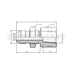 Адаптер JIC(ш) 1/2" - NPT(F) 1/8" проходной (Vitillo SPA)