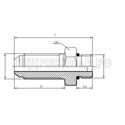 Адаптер JIC(ш) 1/2" - UNF(ш) 1/2" проходной (Vitillo SPA)