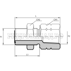 Адаптер ORFS(ш) 11/16" - NPT(F) 1/4" проходной (Vitillo SPA)