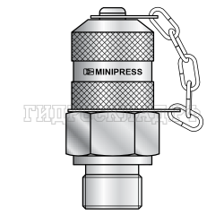 Точка контроля давления S12.65x1.5 - 7/16”-20UNF(ш) Type E (мет.колп.с цеп.) (Minipress)