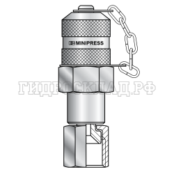 Точка контроля давления M16x2 - BSP(ш)7/8"- 14 UNF (мет.колп. с цеп.) (Minipress)
