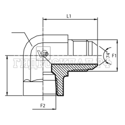 Адаптер 90° JIC(ш) 7/16" - NPT(F) 1/8" (Vitillo SPA)