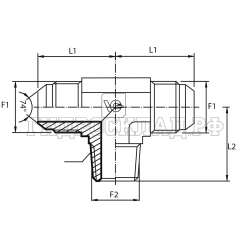 Адаптер тройник  JIC(ш) 1/2" - JIC(ш) 1/2" - NPT(ш) 1/8" (Vitillo SPA)