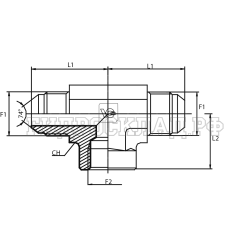 Адаптер тройник  JIC(ш) 7/16" - JIC(ш) 7/16" - BSPP(F) 1/8" (Vitillo SPA)