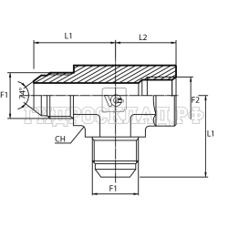 Адаптер тройник  JIC(ш) 7/16" - BSPP(F) 1/8"  - JIC(ш) 7/16" (Vitillo SPA)