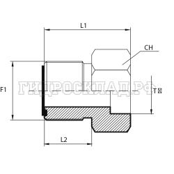 Адаптер ORFS(ш) 13/16" - P=12 под сварку (Vitillo SPA)