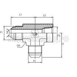 Адаптер тройник  JIC(ш) 1/2" - NPT(F) 1/8"  - JIC(ш) 1/2" (Vitillo SPA)