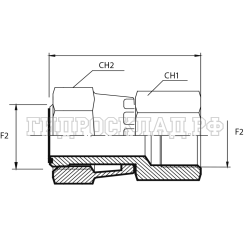 Адаптер ORFS(г) 9/16" - BSPP(F) 1/4" (Vitillo SPA)