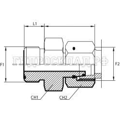 Адаптер ТС P= 8 14X1.5 - ORFS 9/16"(ш) (Vitillo SPA)