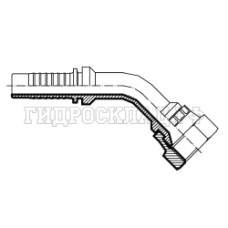 Фитинг JIS(TOYOTA) 1/4" DN=06 (45°) без гайки под ключ (Китай)