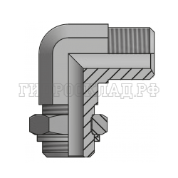 Адаптер 90° BSP(ш) 3/8" - BSPP(ш) 1/4" o.r.+ контргайка (Vitillo SPA)