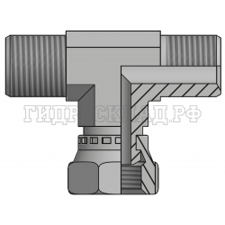 Адаптер тройник BSP(ш) 1" - BSP(г) 1"  - BSP(ш) 1" (Китай)