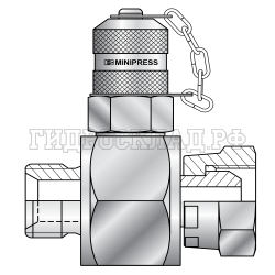 Адаптер M16x2 - с точкой контроля BSP(ш)1/4"-BSP(г)1/4" - мет.колп.с цеп. (Китай)