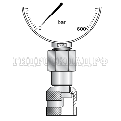 Адаптер манометра G1/4" - на точку контроля M16x1.5 (0°) (Китай)