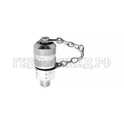 Точка контроля давления M16x2 - 1/8"-27 NPTF Type D (мет.колп.с цеп.) (Китай)