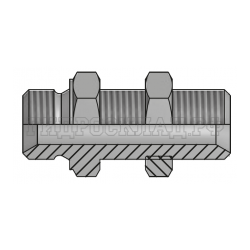 Адаптер 90° BSP(ш) 3/8" - BSP(ш) 3/8" проходной (Китай)