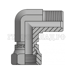 Адаптер 90° BSP(ш) 3/8" - BSP(г) 3/8" (Китай)