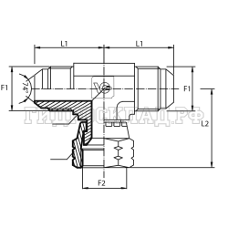 Адаптер тройник  JIC(ш) 1.5/16" - JIC(г) 1.5/16" - JIC(ш) 1.5/16" (Китай)