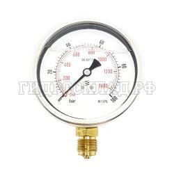Манометр 100мм 0-10 бар G1/2 (снизу)  (Китай)