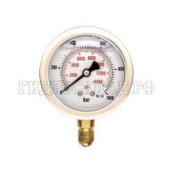 Манометр 63мм 0-1000 бар  G1/4 (снизу) (Китай)