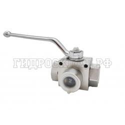 Кран гидравлический шаровый 3-х ходовой BSP 1/2" (Китай)