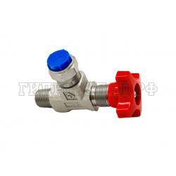 Кран для манометра G1/4"-R1/4"(ш) 90° (Китай)