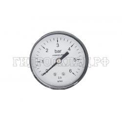 Манометр 0-6 бар R1/4 63мм (осевой) (Китай)