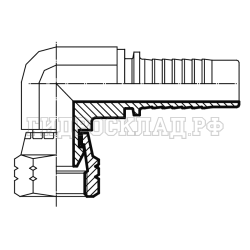 Фитинг JIC (г) 3/4" DN=12 (90°) kompakt (Китай)