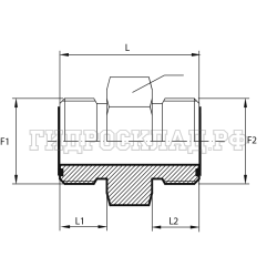 Адаптер ORFS(ш) 1.11/16" - ORFS(ш) 1.11/16" (Китай)