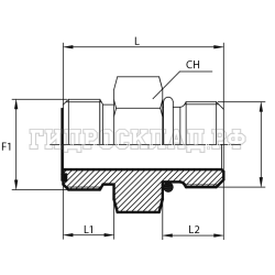 Адаптер ORFS(ш) 11/16" - UNF(ш) 9/16" o.r. (Китай)