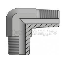 Адаптер 90° NPT(ш) 3/8" - NPT(ш) 3/8" (Китай)