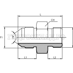 Адаптер  JIC(ш) 3/4" - UNF(ш) 1.1/16" o.r. (Китай)