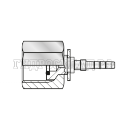 Фитинг к манометру G1/4" Ду=4мм (0°) с муфтой (Китай)