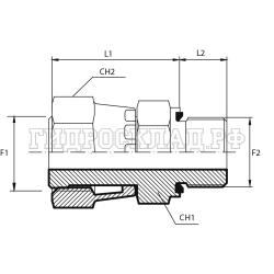 Адаптер ORFS(г) 11/16" - BSPP(ш) 1/4" Form E (Vitillo SPA)