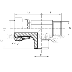 Адаптер тройник ORFS(ш) 11/16" - ORFS(ш) 11/16"  - ORFS(г) 11/16" (Китай)