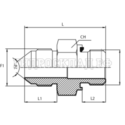 Адаптер  JIC(ш) 7/8" - BSPP(ш) 3/8" Form E (Китай)