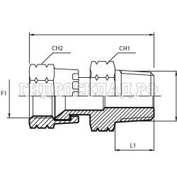 Адаптер  JIC(г) 3/4" - NPT(ш) 1/2" (Китай)