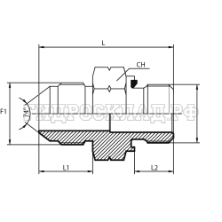 Адаптер  JIC(ш) 7/16" - Metric(ш) 10X1 Form E (Китай)